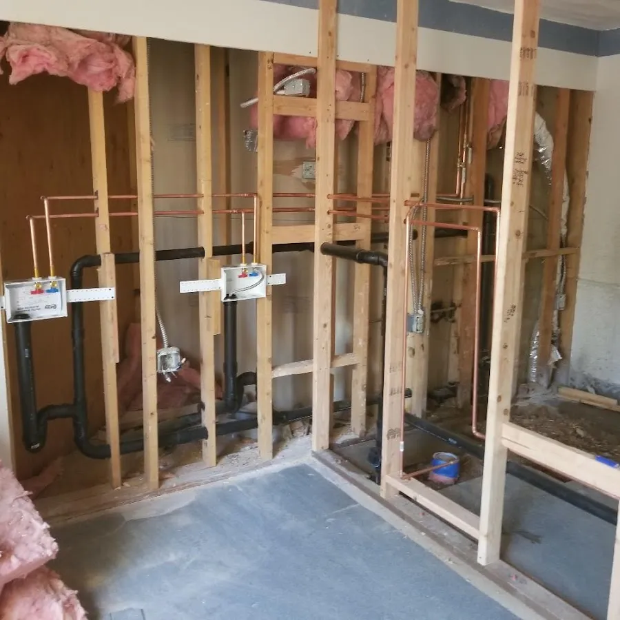 Copper pipe rough-in and plumbing installation in Pierre